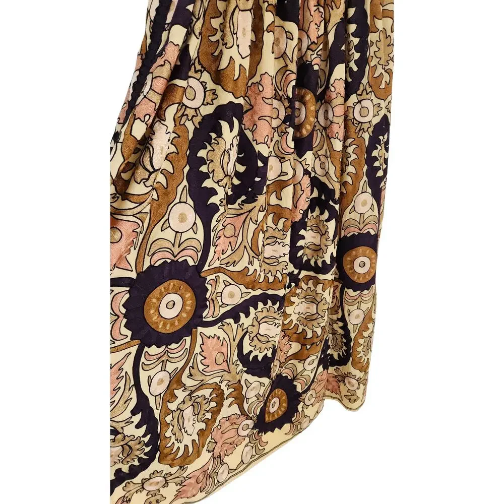Ulla Johnson Maxi Dress RARE Fall Mayra Yarrow Gold Brown Purple Embroidered 4 - Picture 7 of 13